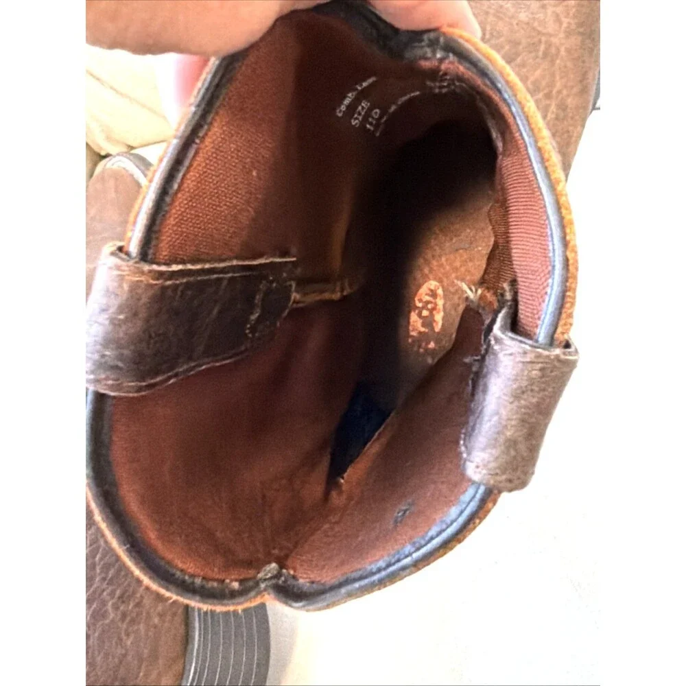 Justin Boots 11D Chet Mens Stampede Cowboy Leather Brown 7222